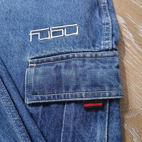 FubuThe Collection Men's Jeans40x34Cargo Pocket HammerLoop HipHop Baggy Wide Leg - Picture 2 of 16